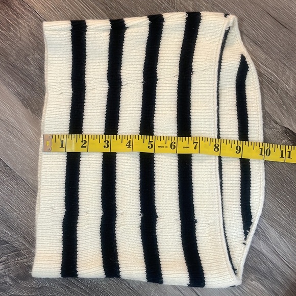 Strapless 2 piece sweater dress, skirt,tube top, black,white,stripped, Large,New - Picture 4 of 6